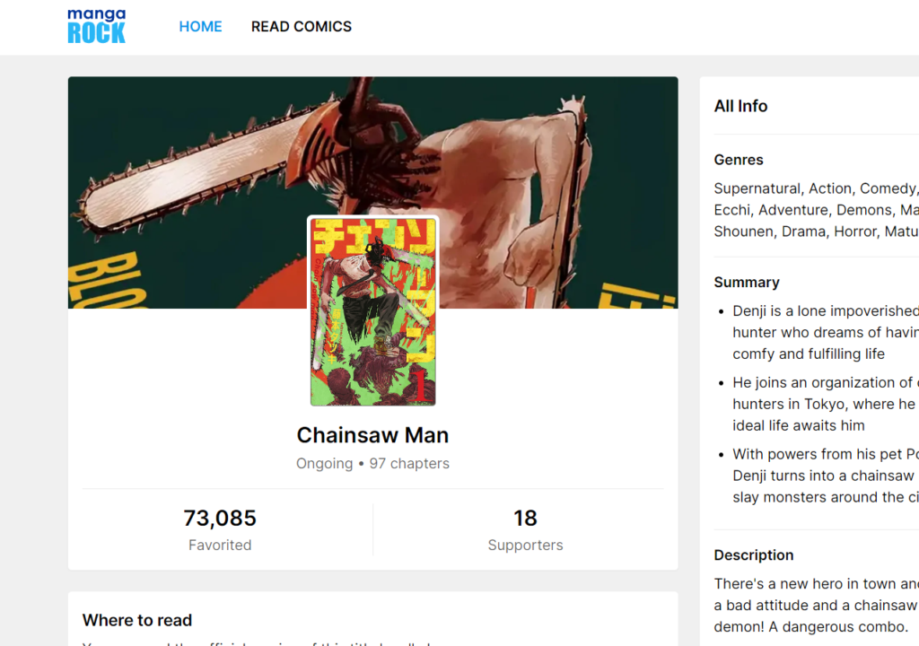 chainsaw man manga online manga rock
