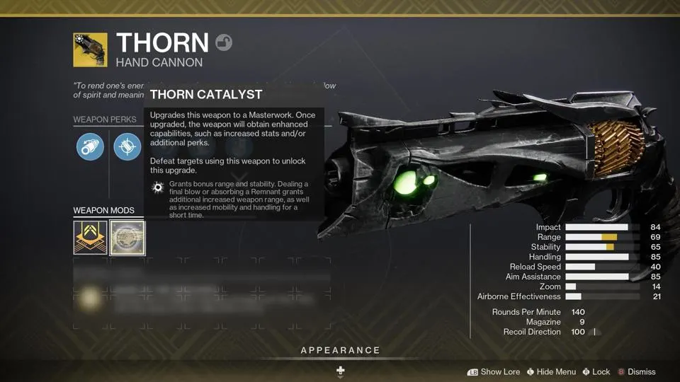 Thorn Catalyst in Destiny 2